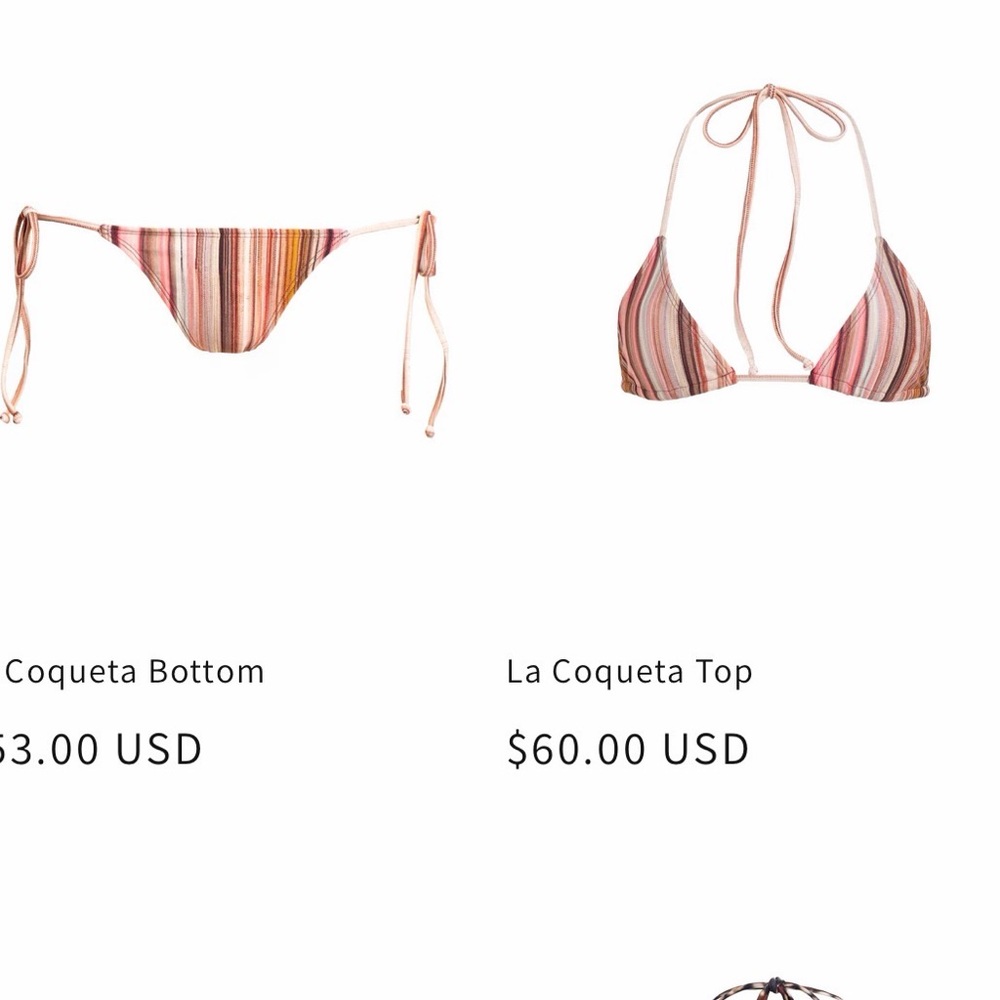 Gaudir Striped Bikini Set - Pink and Brown